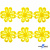 Кружево гипюр "Ромашка" 0575-1169, шир. 25 мм/уп.13,7 м, цвет 8208-жёлтый - купить в Волгограде. Цена: 289.76 руб.