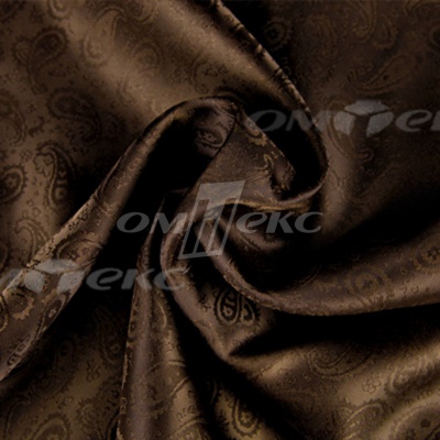 Ткань подкладочная жаккард Р14098, 19-1217/коричневый, 85 г/м2, шир. 150 см, 230T - купить в Волгограде. Цена 166.45 руб.