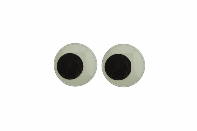 Глазки для игрушек, круглые, с ресничками, 10 мм/упак.50+/-2 шт, цв. -черно-белые - купить в Волгограде. Цена: 21.24 руб.