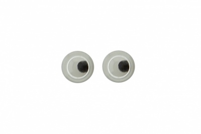 Глазки для игрушек, круглые, с бегающими зрачками, 4 мм/упак.100+/-5 шт, цв. -черно-белые - купить в Волгограде. Цена: 25.40 руб.