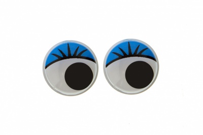 Глазки для игрушек, круглые, с бегающими зрачками, 12 мм/упак.50+/-2 шт, цв. -синий - купить в Волгограде. Цена: 95.04 руб.