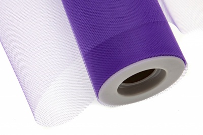 Фатин в шпульках 16-85, 10 гр/м2, шир. 15 см (в нам. 25+/-1 м), цвет фиолетовый - купить в Волгограде. Цена: 100.69 руб.