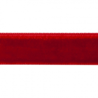 Лента бархатная нейлон, шир.12 мм, (упак. 45,7м), цв.45-красный - купить в Волгограде. Цена: 396 руб.