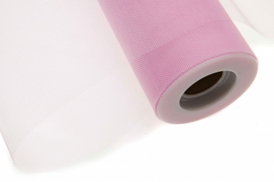 Фатин в шпульках 16-14, 10 гр/м2, шир. 15 см (в нам. 25+/-1 м), цвет розовый - купить в Волгограде. Цена: 100.69 руб.