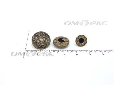 Кнопки металл 15 мм альфа антик с рис.№3  - купить в Волгограде. Цена: 2.90 руб.