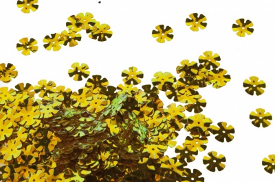 Пайетки "ОмТекс" россыпью,DOUBLE SIDED GOLD,цветок 14 мм/упак.50 гр, цв. 0460-золото - купить в Волгограде. Цена: 80.12 руб.