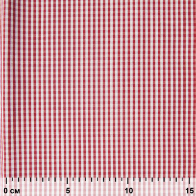 Ткань сорочечная Клетка Виши, 115 г/м2, 58% пэ,42% хл, шир.150 см, цв.5-красный, (арт.111) - купить в Волгограде. Цена 306.69 руб.
