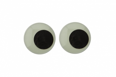 Глазки для игрушек, круглые, с бегающими зрачками, 24 мм/упак.50+/-2 шт, цв. -черно-белые - купить в Волгограде. Цена: 60.32 руб.