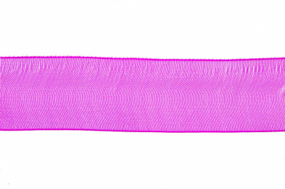 Лента органза 1015, шир. 10 мм/уп. 22,8+/-0,5 м, цвет ярк.розовый - купить в Волгограде. Цена: 38.39 руб.