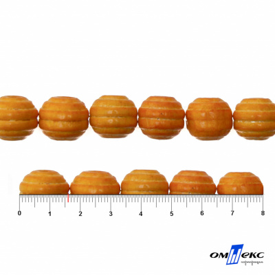 0309-Бусины деревянные "ОмТекс", 16 мм, упак.50+/-3шт, цв.003-оранжевый - купить в Волгограде. Цена: 62.22 руб.