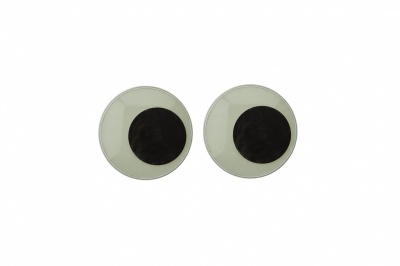 Глазки для игрушек, круглые, с бегающими зрачками, 15 мм/упак.50+/-2 шт, цв. -черно-белые - купить в Волгограде. Цена: 46.92 руб.