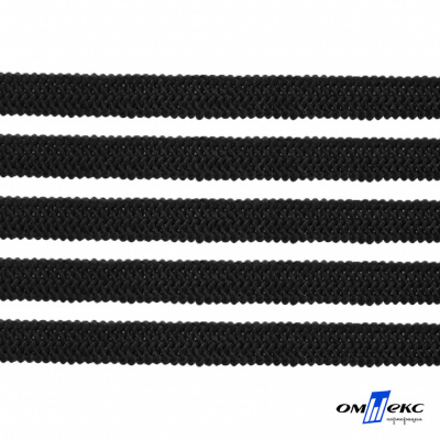 Лента эластичная вязанная (резинка) 4 мм (200+/-1 м) 400 гр/м2 черная бобина "ОМТЕКС" - купить в Волгограде. Цена: 1.78 руб.