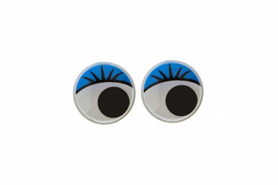 Глазки для игрушек, круглые, с бегающими зрачками, 8 мм/упак.50+/-2 шт, цв. -синий - купить в Волгограде. Цена: 59.05 руб.