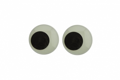 Глазки для игрушек, круглые, с бегающими зрачками, 18 мм/упак.50+/-2 шт, цв. -черно-белые - купить в Волгограде. Цена: 41.81 руб.