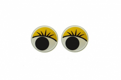 Глазки для игрушек, круглые, с бегающими зрачками, 8 мм/упак.50+/-2 шт, цв. -желтый - купить в Волгограде. Цена: 59.05 руб.