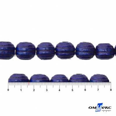 0309-Бусины деревянные "ОмТекс", 16 мм, упак.50+/-3шт, цв.006-синий - купить в Волгограде. Цена: 62.22 руб.